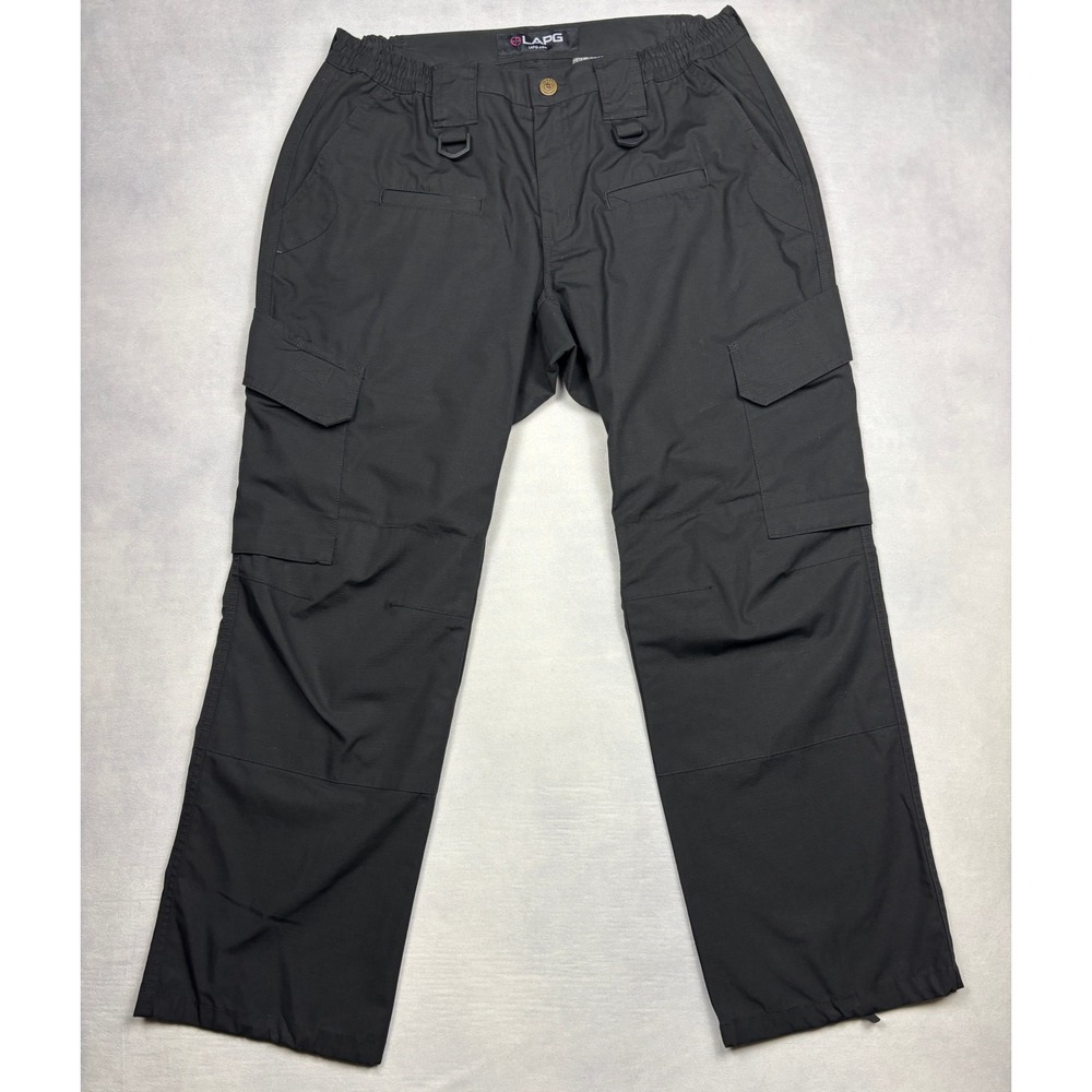 LAPG Women Black Rip-Stop Tactical Cargo Pants PT-WB1003 Size 12 Short Pocket